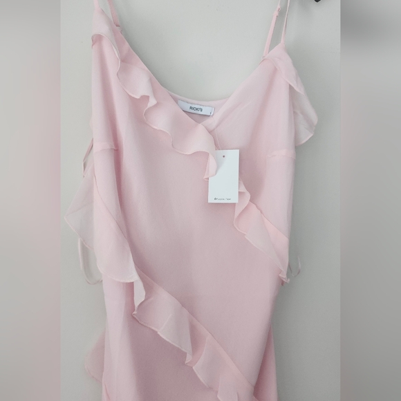 Ricki's Chiffon Strappy Ruffle Mini Dress Size Large - Picture 2 of 3